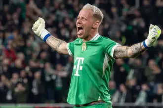 Gróf Dávid kereken 50 mérkőzésen védte a Ferencváros kapuját (Fotó: Árvai Károly)