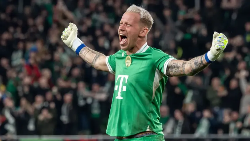 Gróf Dávid kereken 50 mérkőzésen védte a Ferencváros kapuját (Fotó: Árvai Károly)
